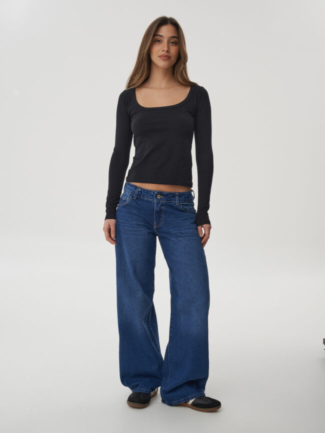 Jean Wide Leg Raven